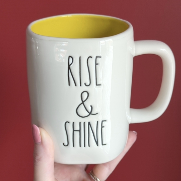 Rae Dunn Other - ❌SOLD❌Rae Dunn RISE AND SHINE mug, yellow inside